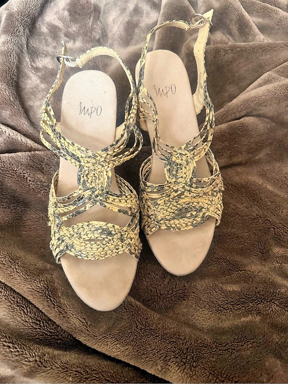 Impo Animal Print Wedge Sandals US 8